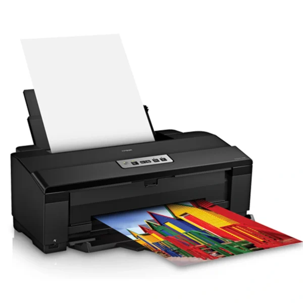 Epson Artisan 1430 Printer Printing Picture Of Colorful Buildings