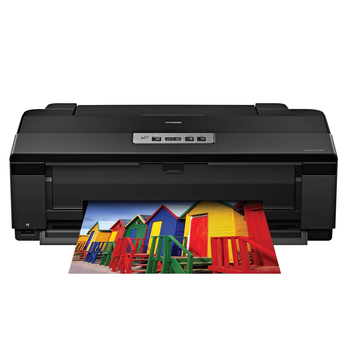 Epson Artisan 1430 Printer Printing Picture Of Colorful Buildings