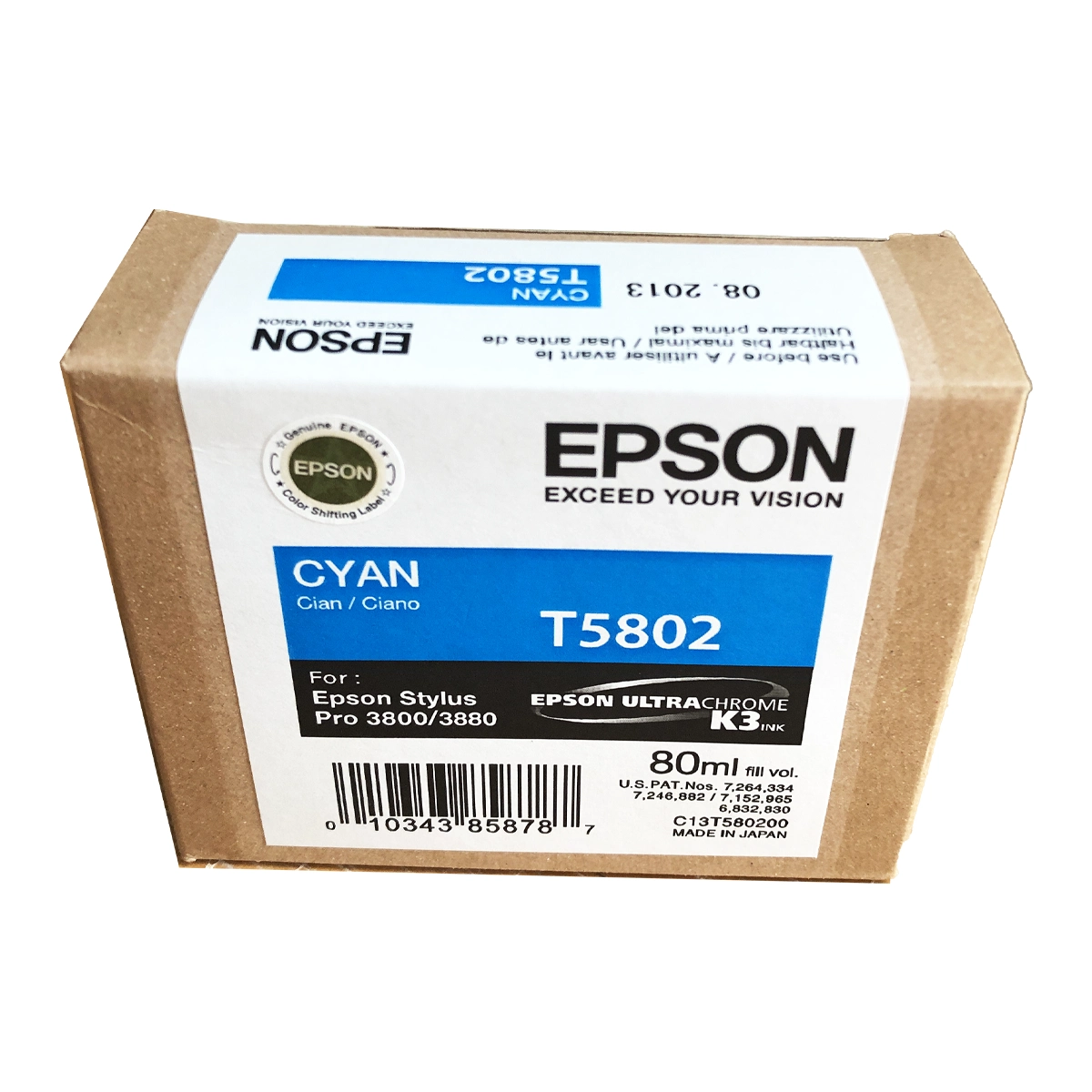 epson stylus photo 3800 3880 cyan ink cartridge new in box