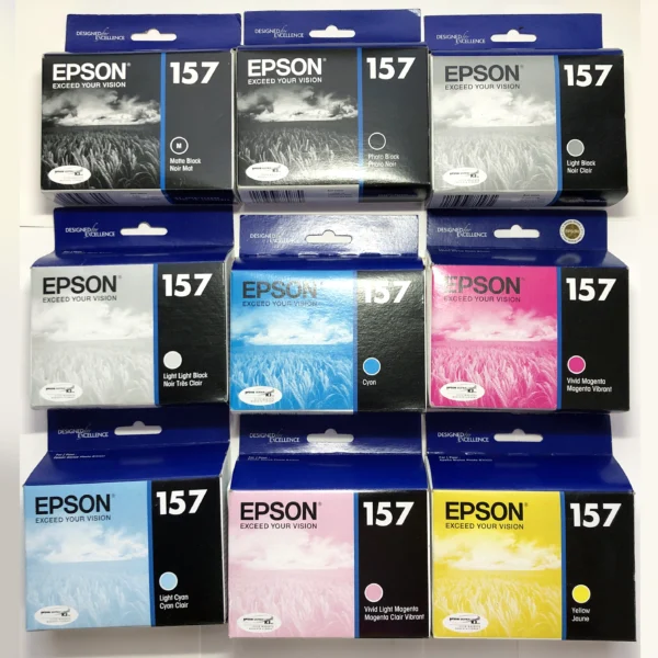 2016 2021 Genuine Epson T157 Inks 157 Full Set T1571 T1575 T1576 T1579 For R3000 1