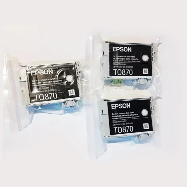 3 New Genuine Epson Stylus Photo T0870 Gloss Optimizer Cartridges R1900 Sealed