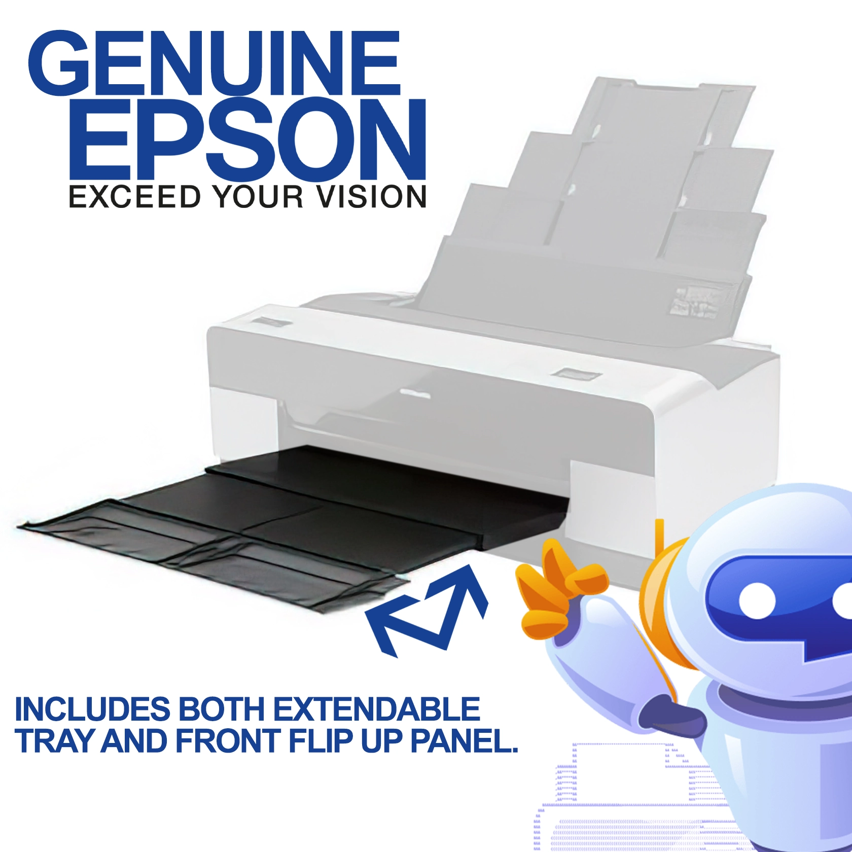 Genuine Epson Stylus Pro 3800 3880 Extendable Output Tray w Flip Up Cover Lid