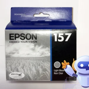 epson stylus photo t157 light black ink cartridge new in box upandprinting front